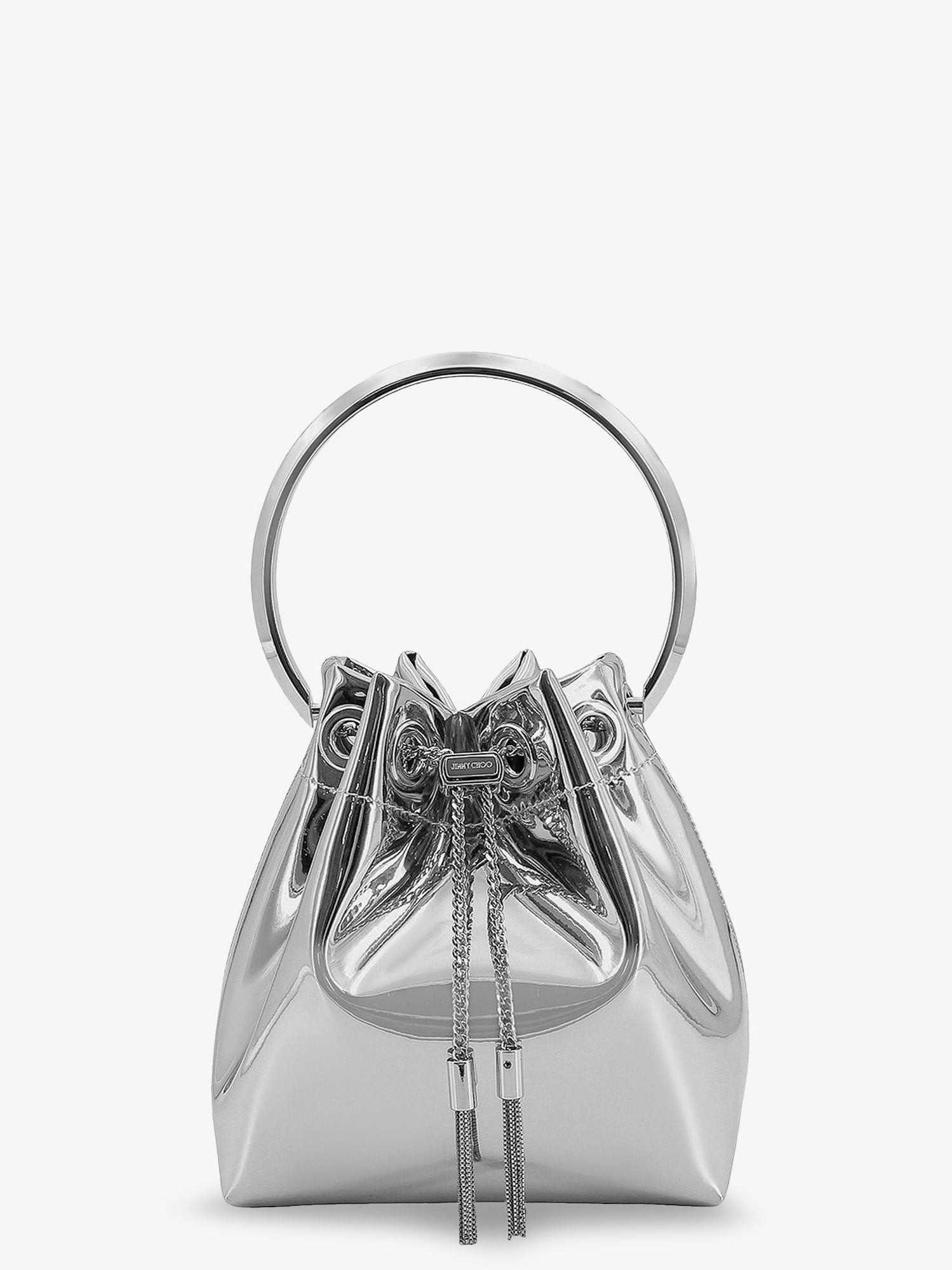 Bonbon bucket bag in mirrored fabric : Color - Silver