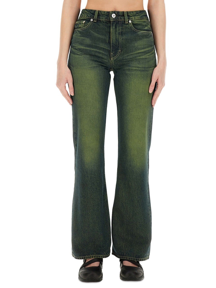 Explore the authentic Our Legacy women's "BOOT CUT MALIBU" JEANS in GREEN