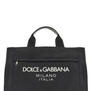 Discover the authentic Dolce & Gabbana men's BORSONE IN NYLON CON LOGO in Black