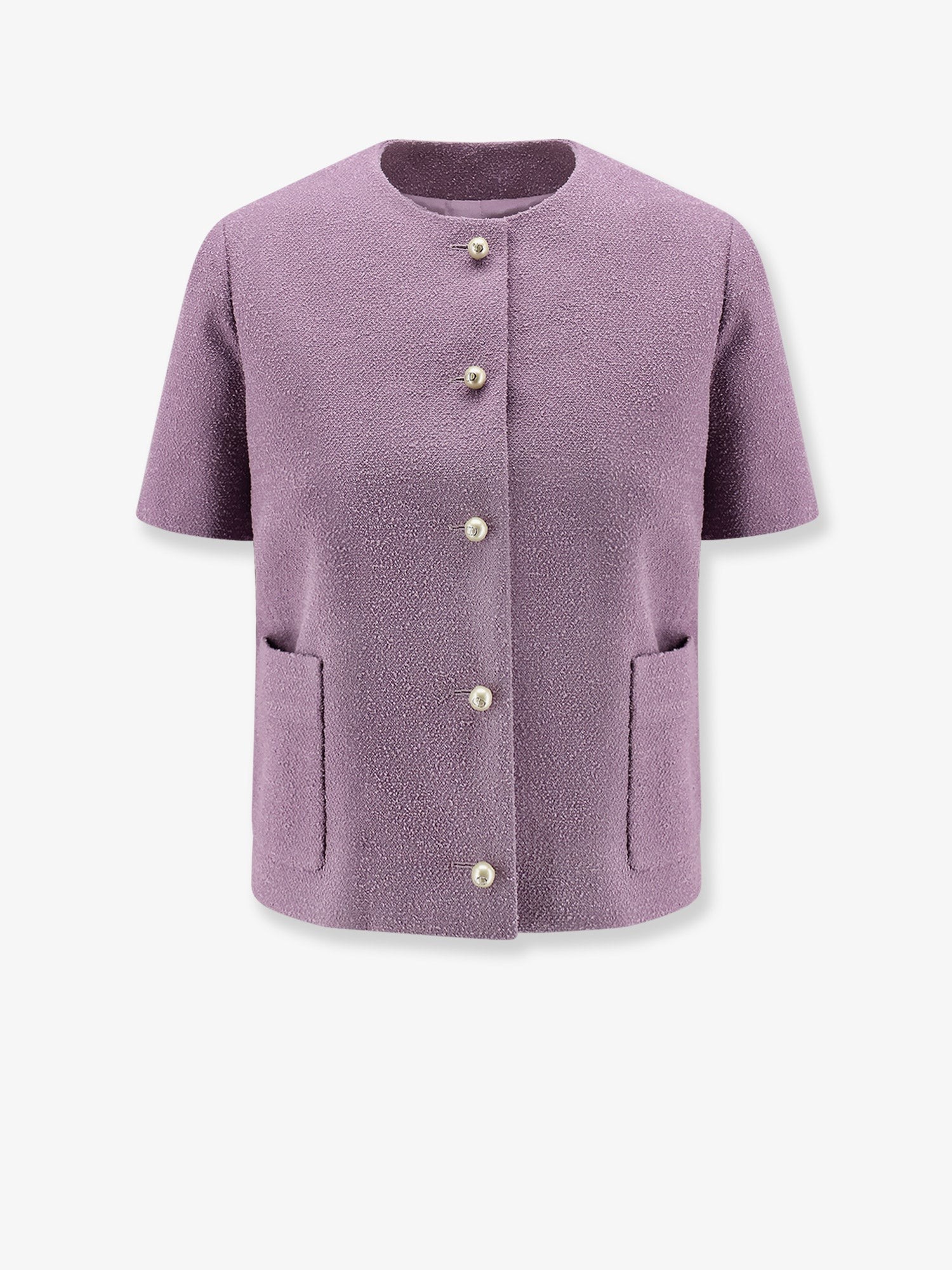 Discover the authentic Dior women's Bouclé virgin wool blend blazer in Violet