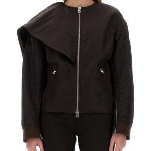 Explore the authentic COURREGES women's BOW NECK BOMBER JACKET in Brown