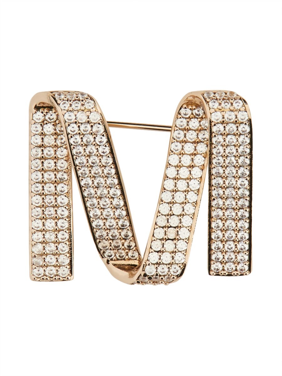 Discover the authentic Max Mara women's BROOCH WITH LOGO in gold