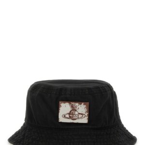 Explore the authentic Vivienne Westwood women's BUCKET HAT WITH LOGO in Black