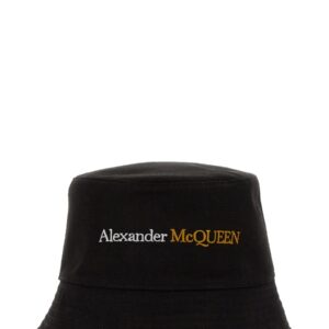 Explore the authentic Alexander Mcqueen men's BUCKET HAT WITH LOGO in Black