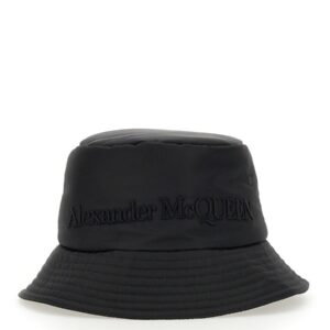 Explore the authentic Alexander Mcqueen women's BUCKET HAT WITH LOGO in Black