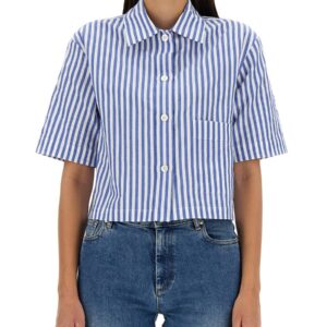 Explore the authentic MARGARET HOWELL women's CANDY STRIPE SHIRT in Blue