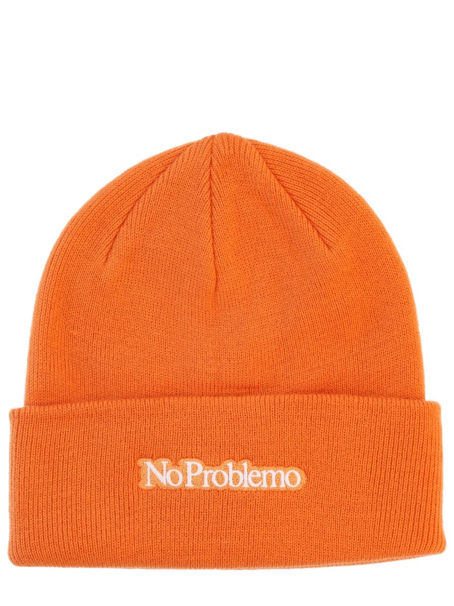 Elevate your look with the NO PROBLEMO unisex CAP WITH LOGO in orange