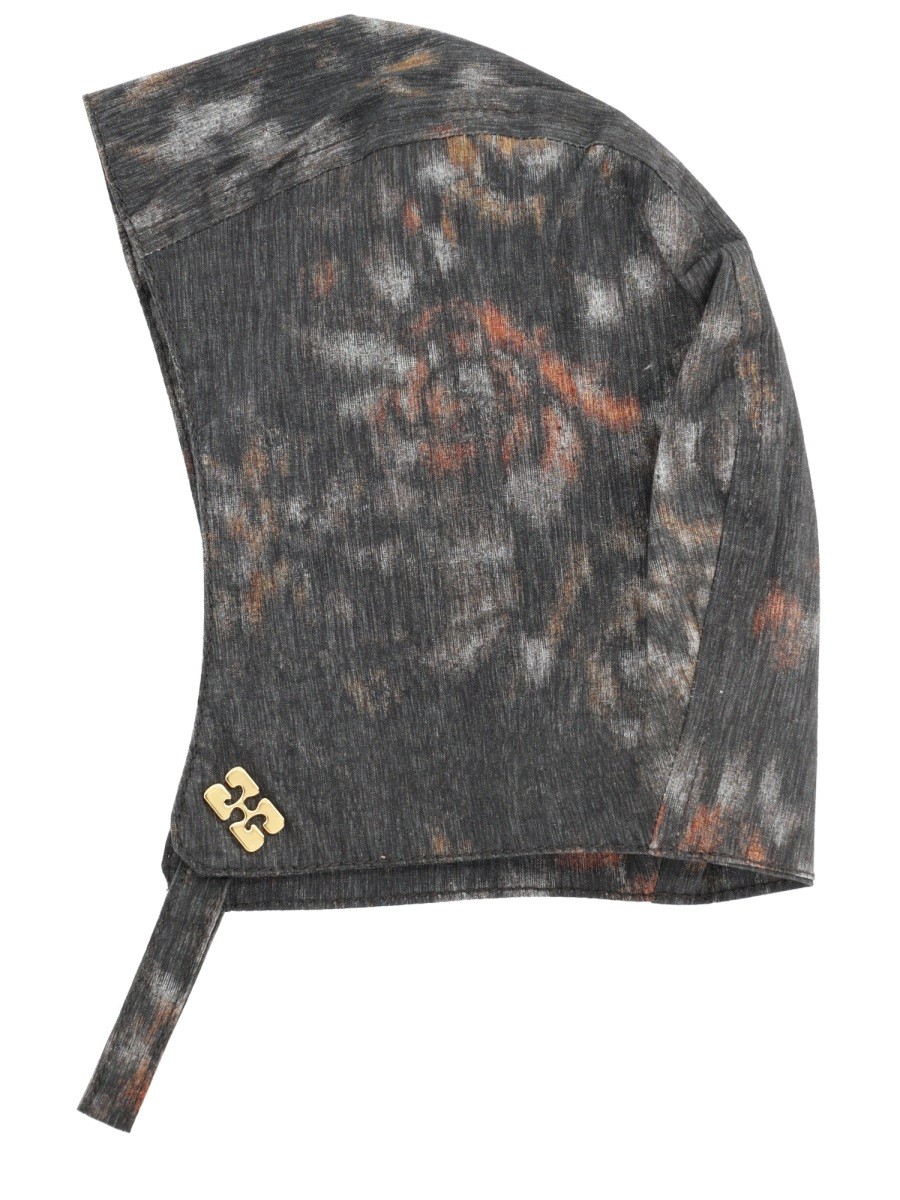 Discover the authentic GANNI women's CAP WITH PRINT in CHARCOAL
