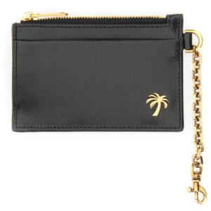 Explore the authentic Palm Angels women's CARD HOLDER WITH CHAIN "PALM BEACH" in Black