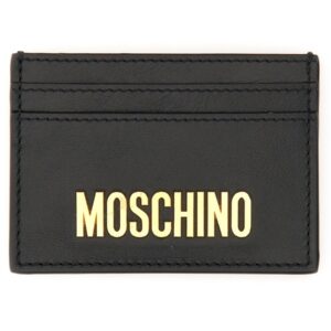 Refresh your wardrobe with the Moschino men's CARD HOLDER WITH LOGO in Black