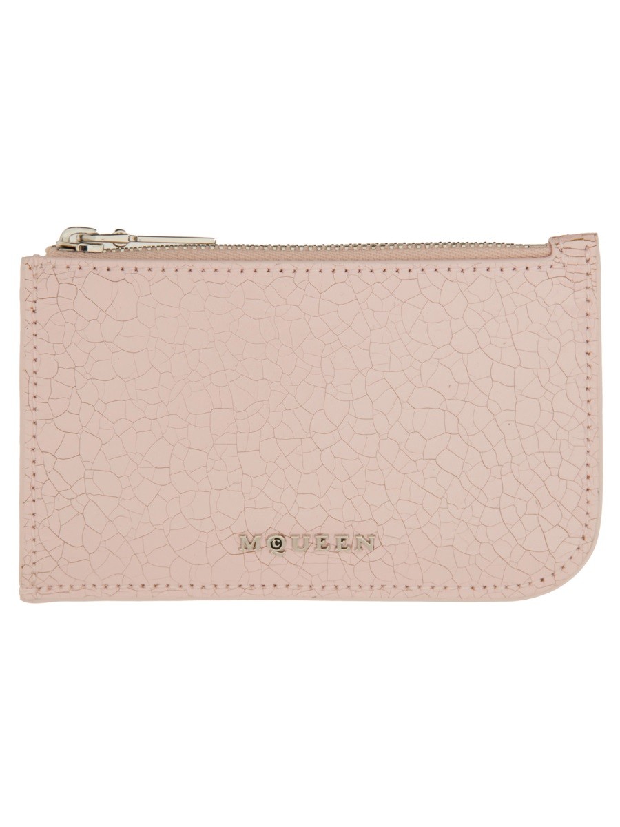 Discover the authentic Alexander Mcqueen women's CARD HOLDER WITH LOGO in Pink