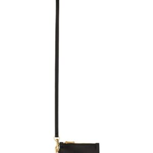 Explore the authentic N°21 women's CARD HOLDER WITH SHOULDER STRAP in Black