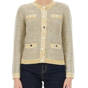 Discover the authentic Tory Burch women's CARDIGAN "KENDRA" in Ivory
