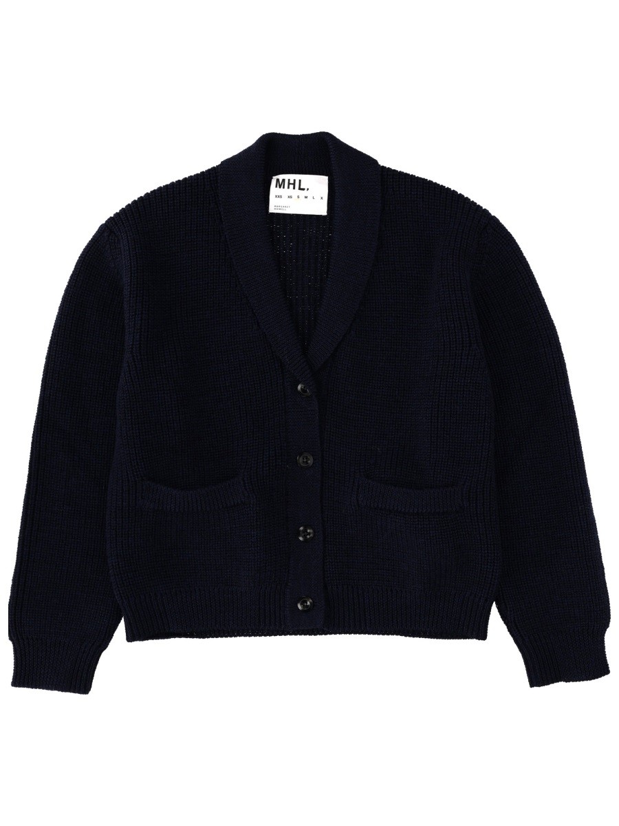 Refresh your wardrobe with the MARGARET HOWELL women's CARDIGAN "MHL" in Blue