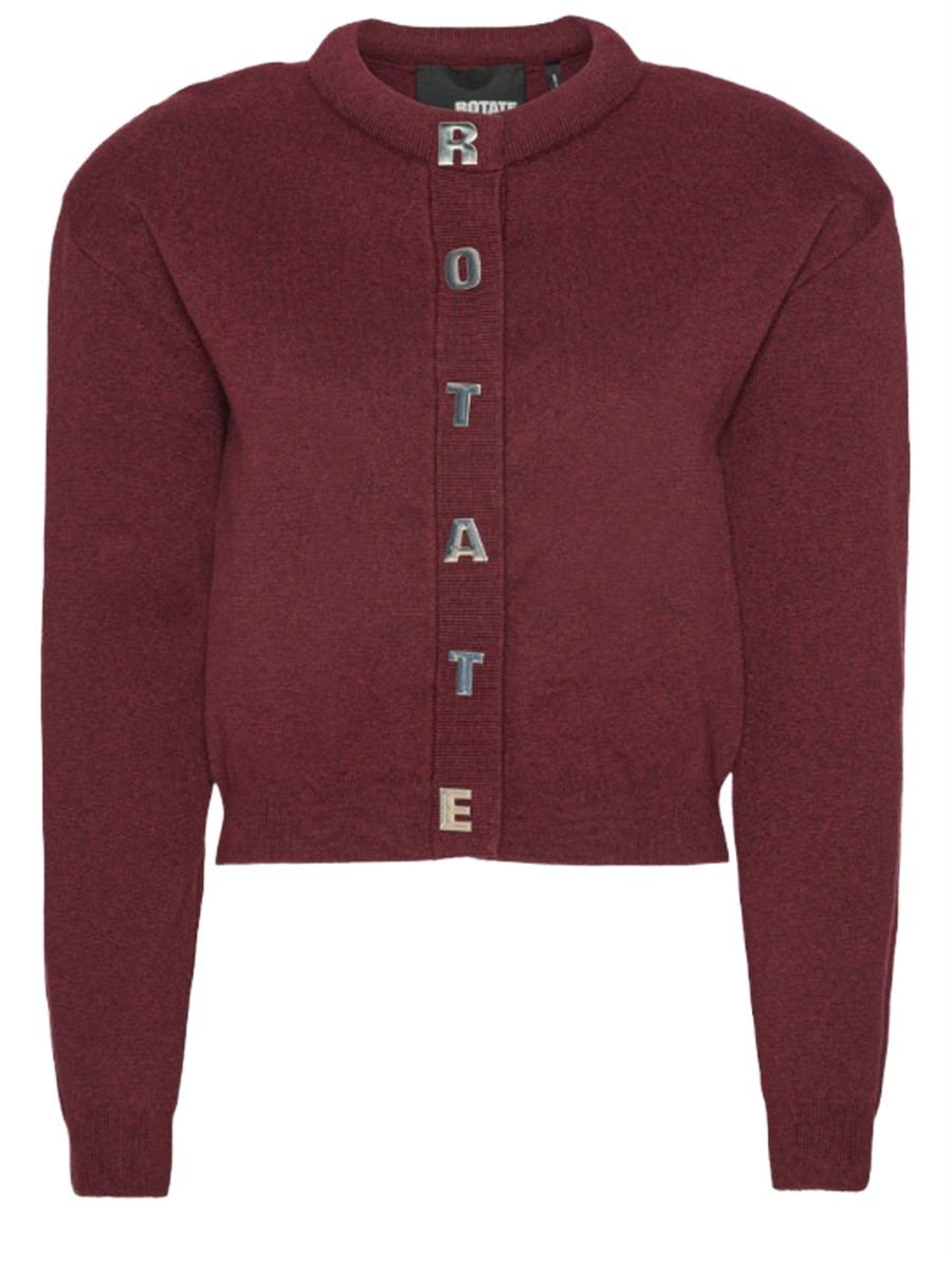 Discover the authentic ROTATE women's CARDIGAN WITH LETTERS in Bordeaux