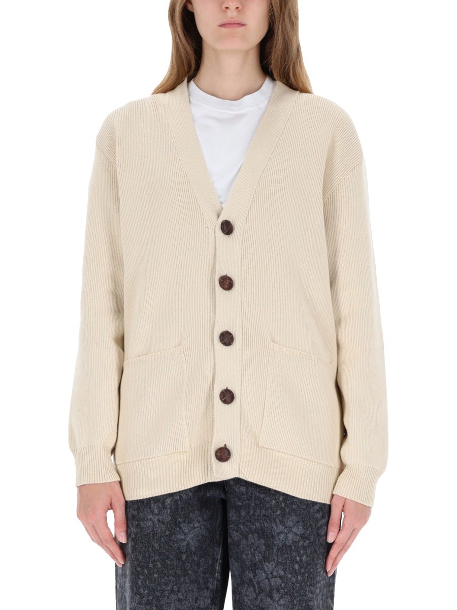 Discover the authentic Golden Goose women's CARDIGAN WITH LOGO in beige
