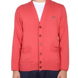 Explore the authentic Vivienne Westwood men's CARDIGAN WITH ORB EMBROIDERY in Red