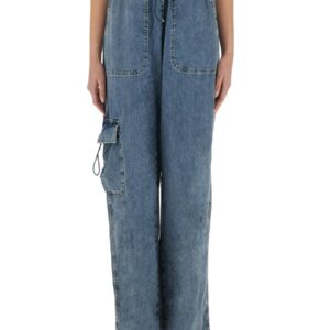 Elevate your look with the MOSCHINO JEANS women's CARGO JEANS in DENIM