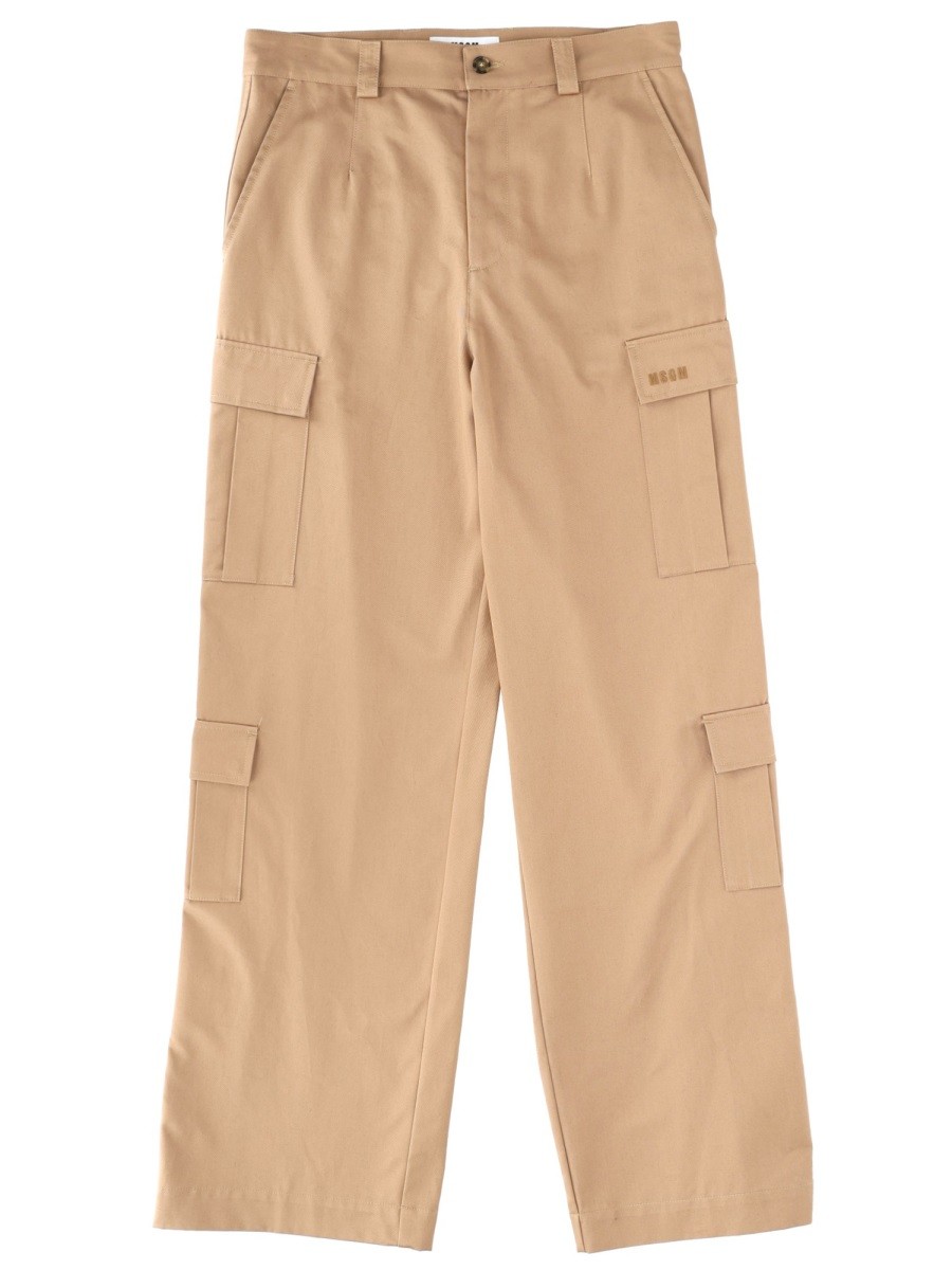 Discover the authentic msgm men's CARGO PANTS in beige