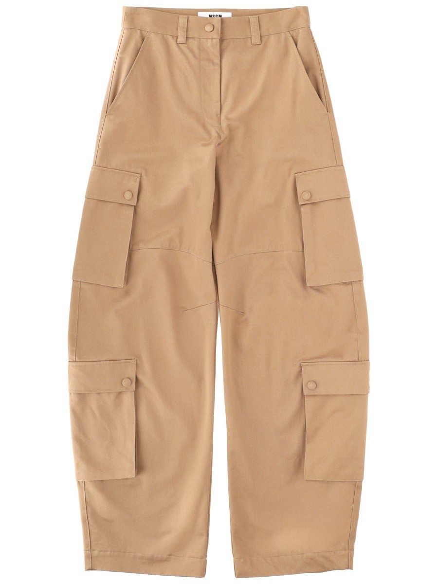 Discover the authentic msgm women's CARGO PANTS in beige
