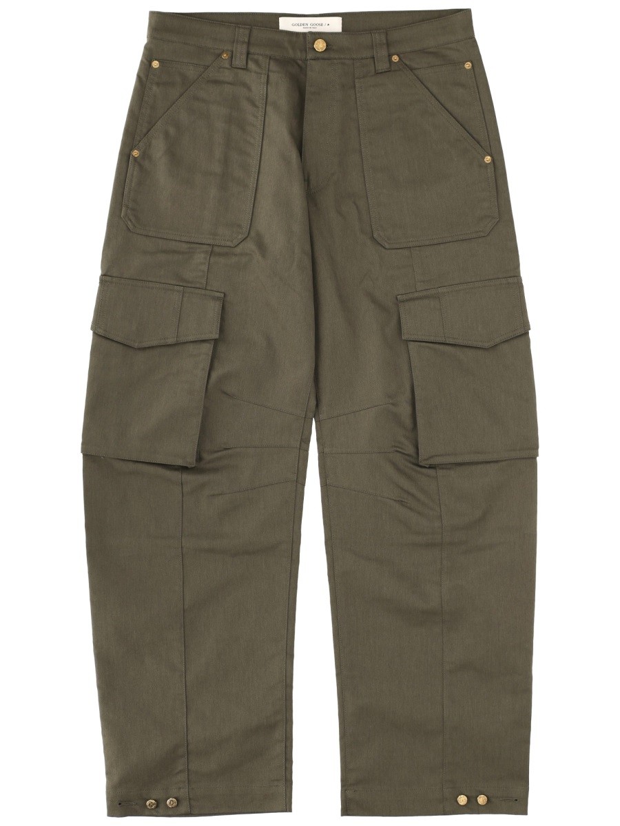 Discover the authentic Golden Goose men's CARGO PANTS in GREEN
