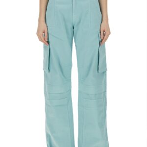 Refresh your wardrobe with the MOSCHINO JEANS women's CARGO PANTS in Baby blue