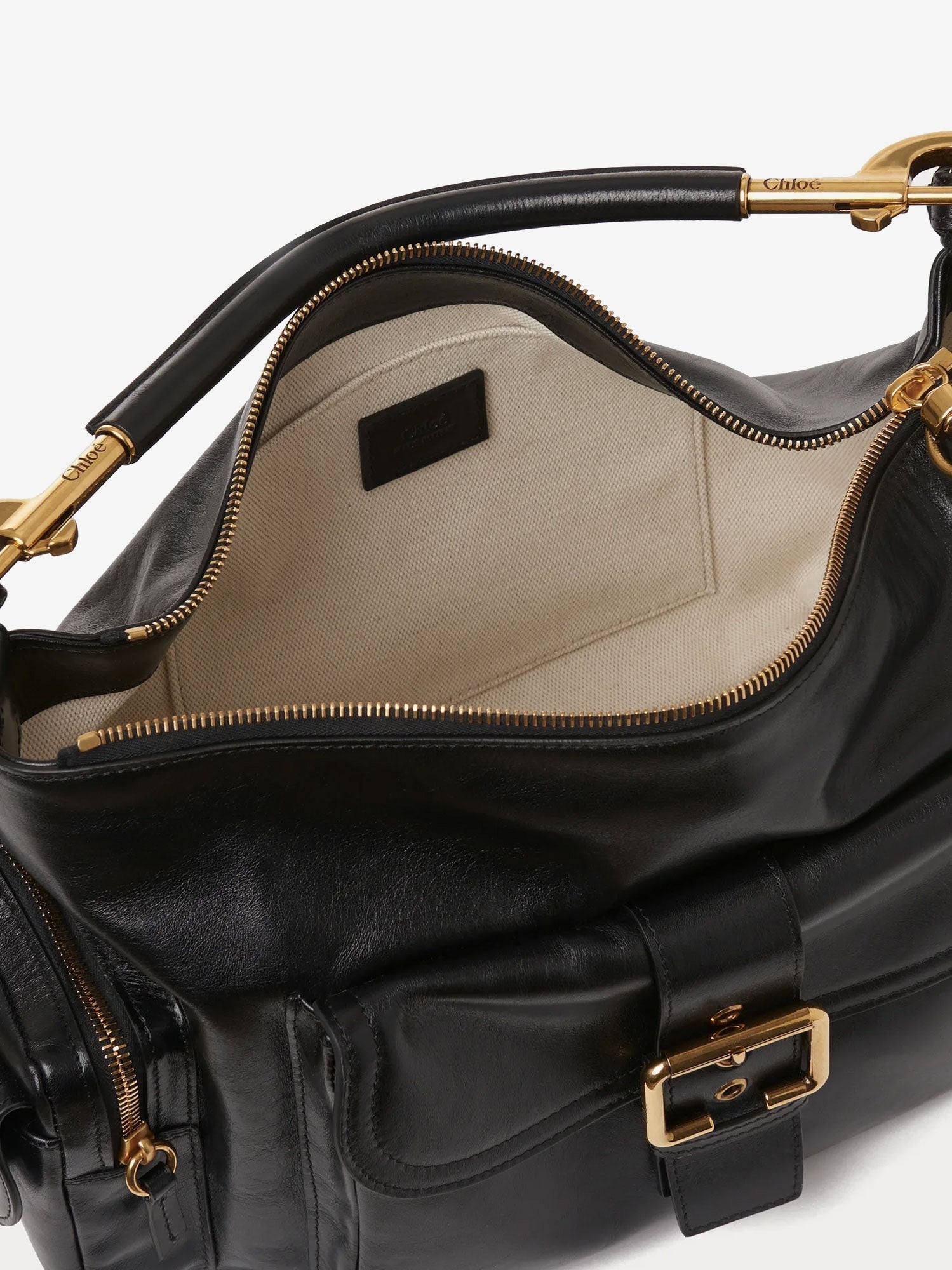 CHLOÉ – Carry shiny buffalo leather shoulder bag : Color - Nero, Size - UNI - Image 5