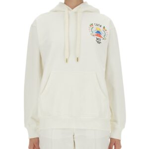 Explore the authentic CASABLANCA women's "CASAWAY MOUNTAIN" SWEATSHIRT in Ivory