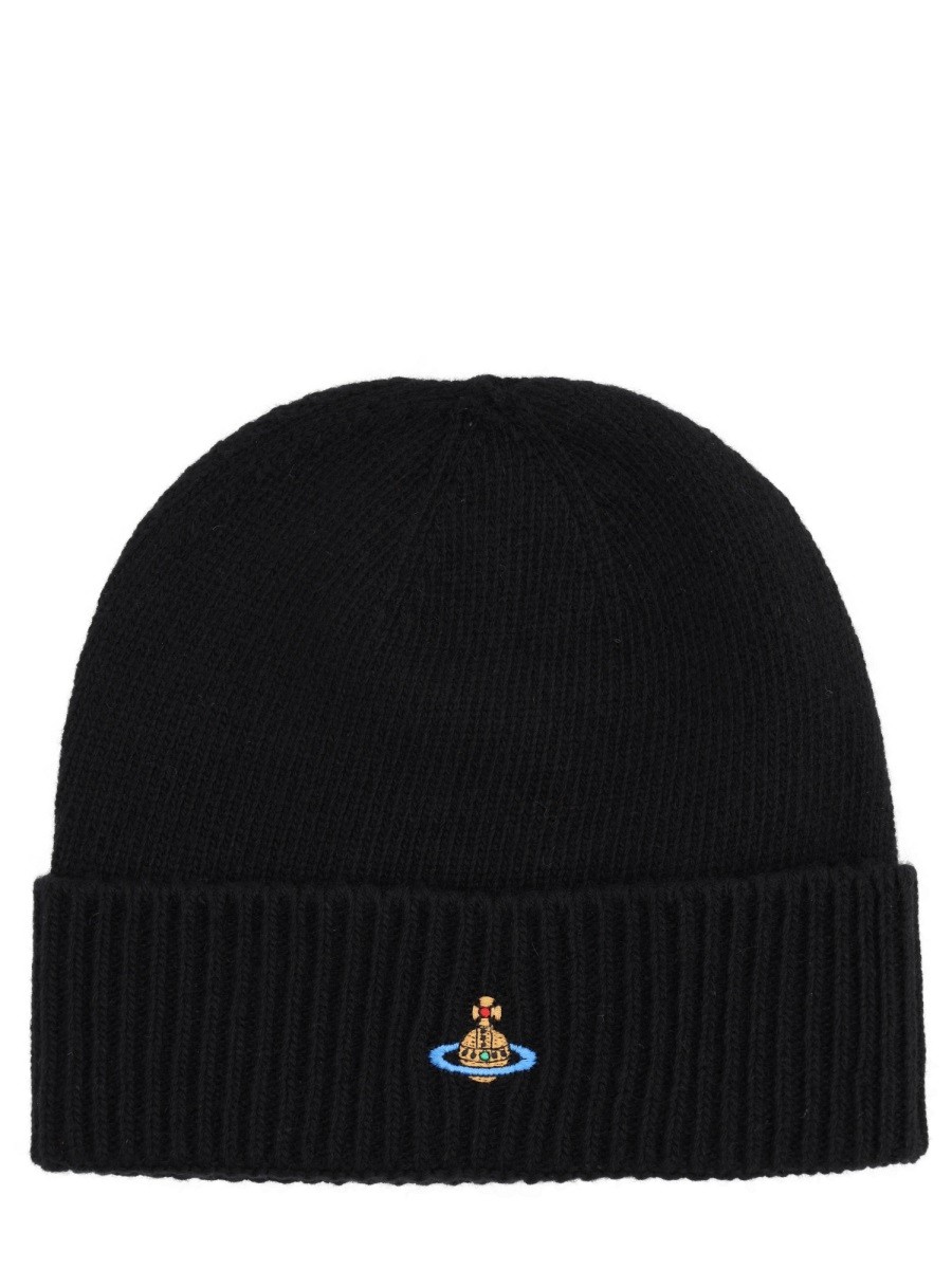 Refresh your wardrobe with the Vivienne Westwood women's CASHMERE BEANIE in Black