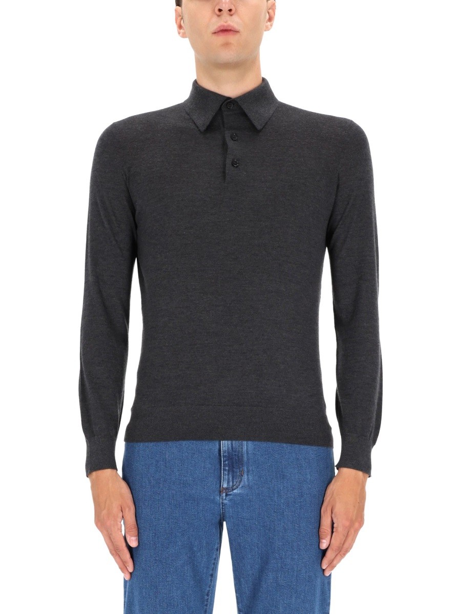 Refresh your wardrobe with the Zegna men's CASHMERE POLO SHIRT in CHARCOAL