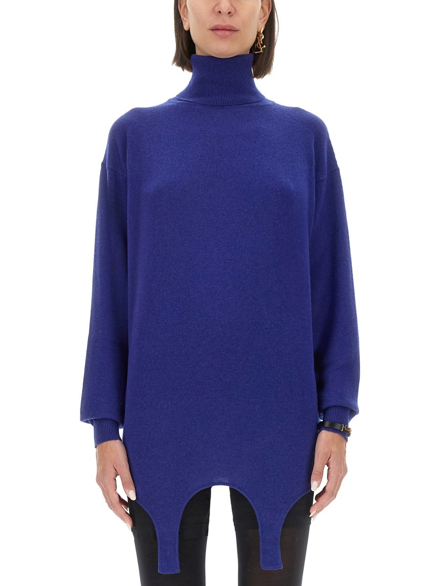 Refresh your wardrobe with the Saint Laurent women's CASHMERE PULLOVER in Blue