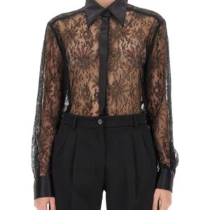 Discover the authentic Dolce & Gabbana women's CHANTILLY LACE SHIRT in Black