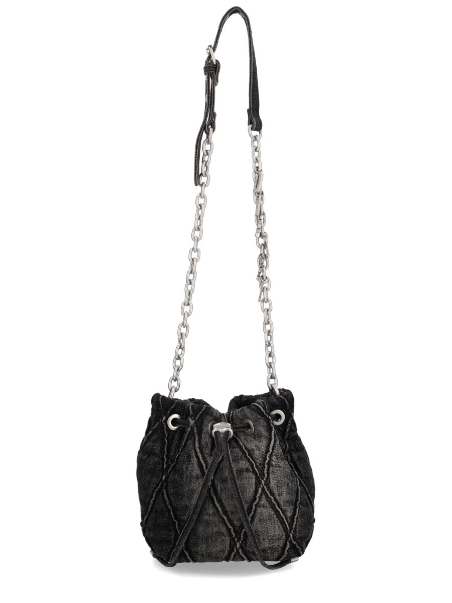 Refresh your wardrobe with the Diesel women's CHARM-D BUCKET S BAG in Black