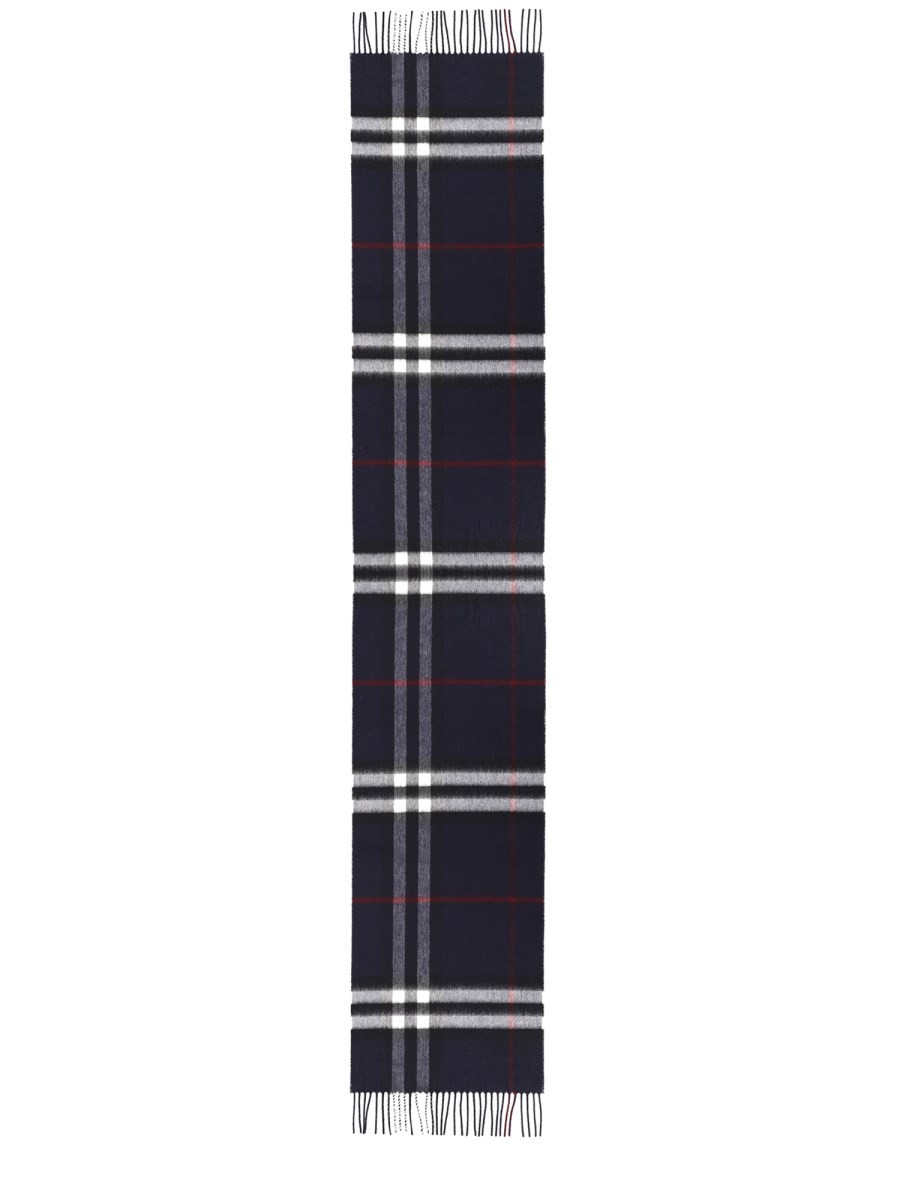 Explore the authentic Burberry men's "CHECK" CASHMERE SCARF in Black