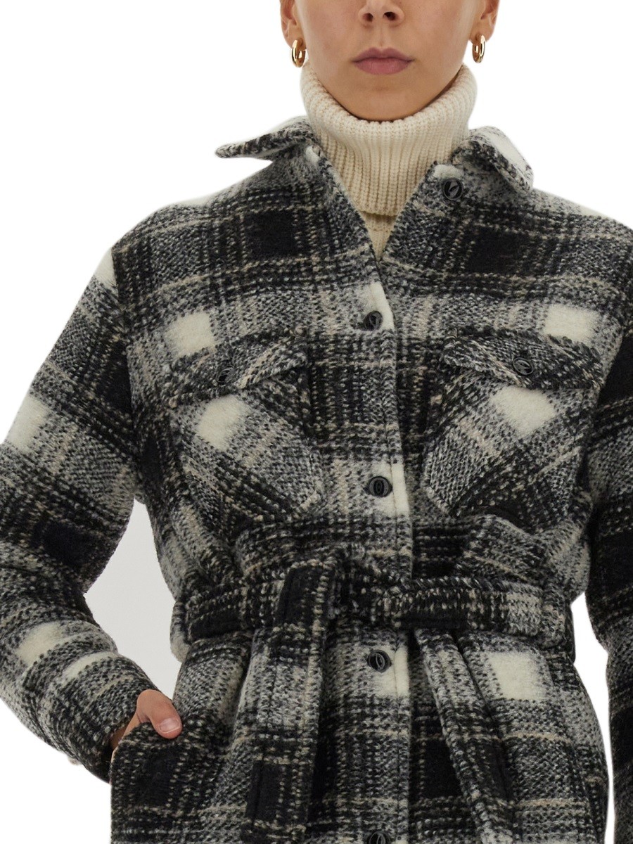 CHECK PRINT COAT - Image 4