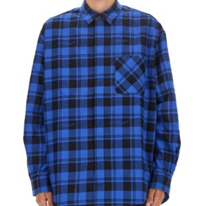 Discover the authentic Off-white men's CHECK PRINT SHIRT in Blue