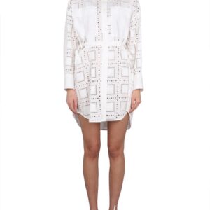 Refresh your wardrobe with the msgm women's CHEMISIER DRESS in White