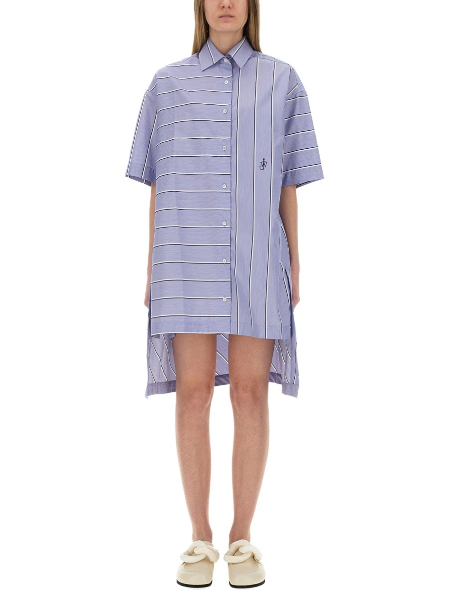 Refresh your wardrobe with the jw anderson women's CHEMISIER DRESS in Baby blue