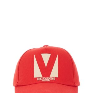 Explore the authentic Valentino Garavani women's "CHEZ VALENTINE" BASEBALL HAT in Red
