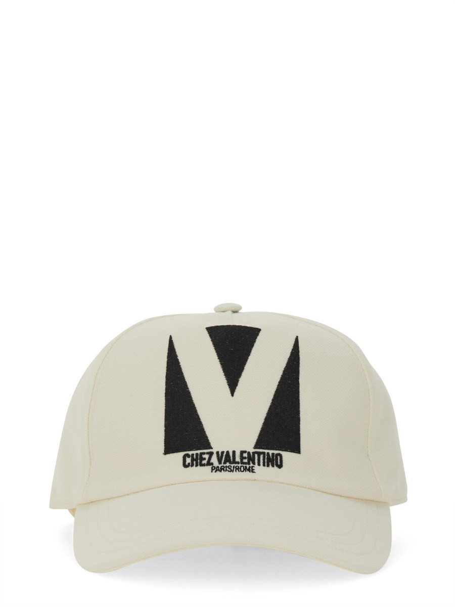 Shop the authentic Valentino Garavani men's "CHEZ VALENTINO" EMBROIDERED BASEBALL CAP in White