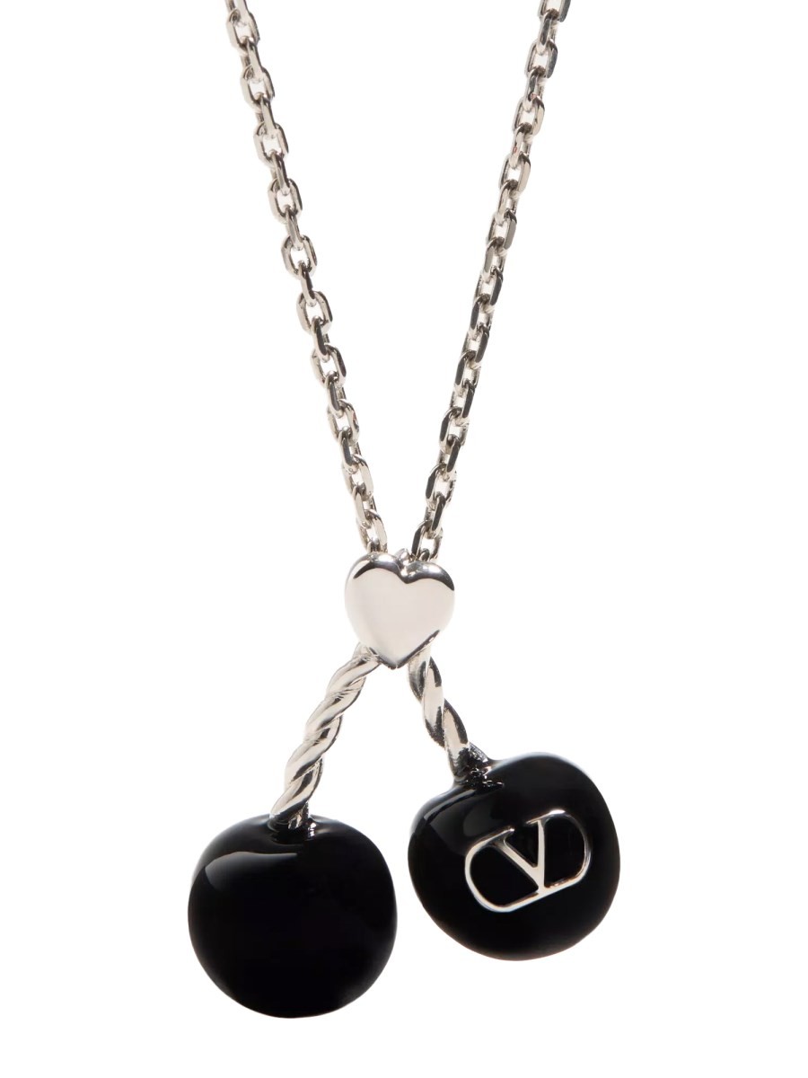 CHEZ VALENTINO METAL AND ENAMEL NECKLACE - Image 3