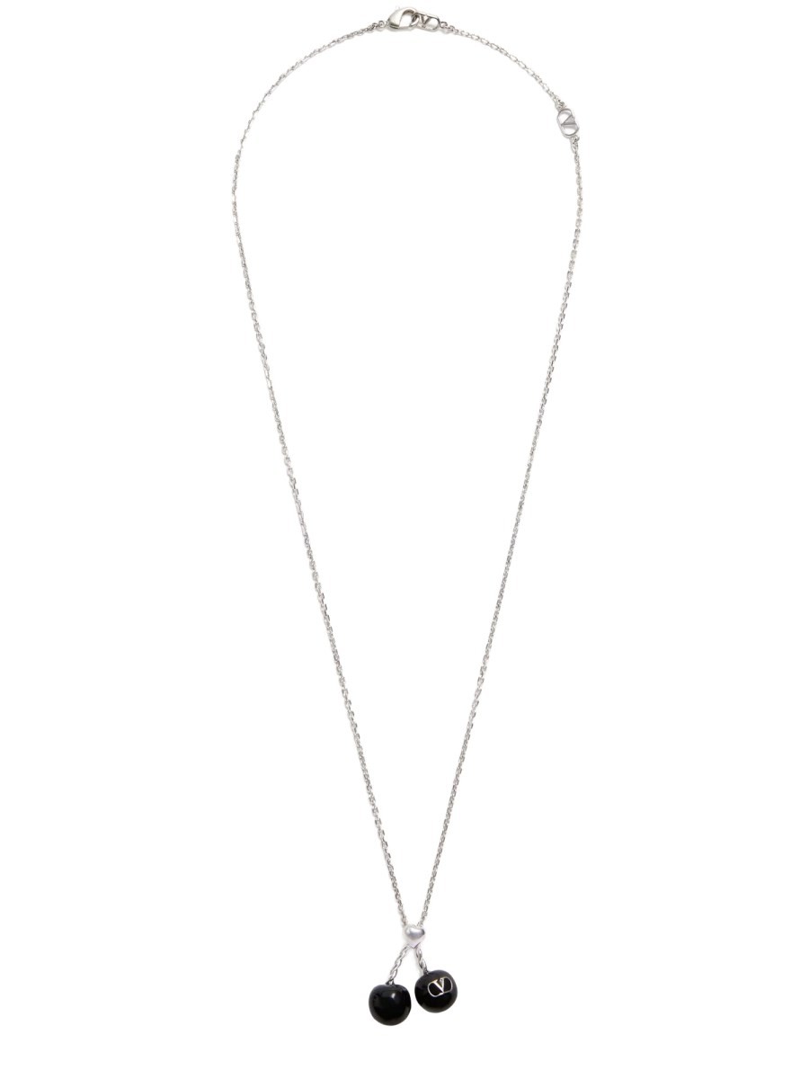 CHEZ VALENTINO METAL AND ENAMEL NECKLACE - Image 4