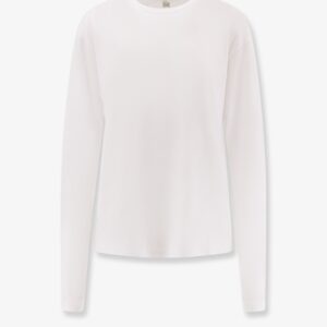 Explore the authentic TOTEME women's Classic Long-Sleeve lyocell and cotton T-shirt in White