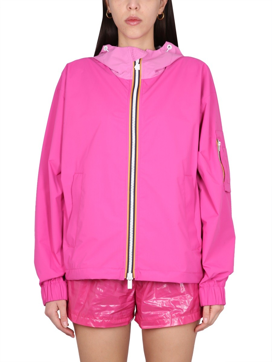 Discover the authentic K-Way unisex CLAUDEY 2.1 JACKET in Fuchsia