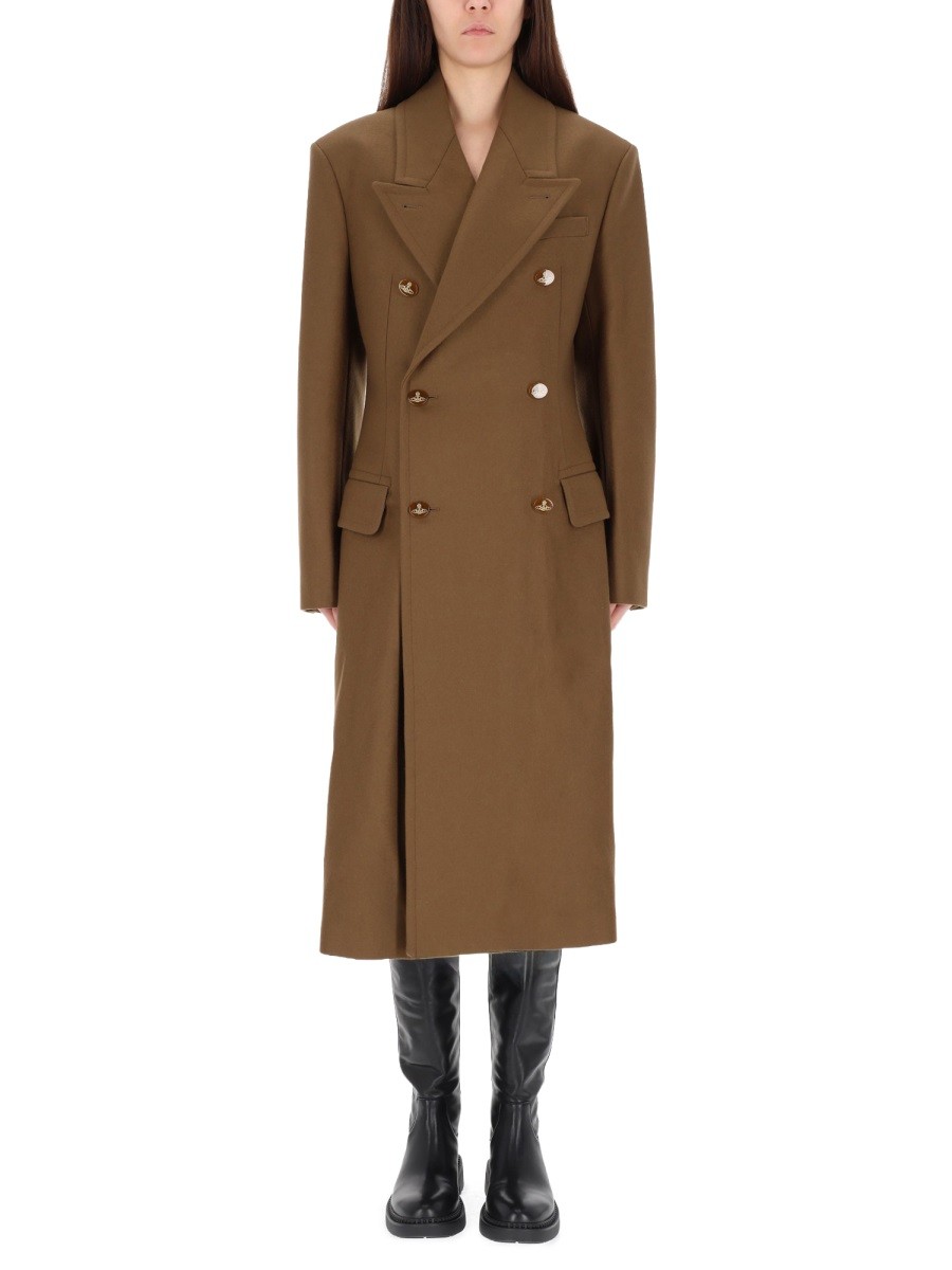 Refresh your wardrobe with the Vivienne Westwood women's COAT "WINSTON" in beige