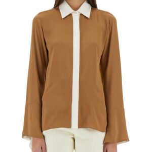 Elevate your look with the Max Mara women's "COLOR BLOCK" SHIRT in beige