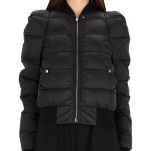 Explore the authentic RICK OWENS women's "COMFORTER" DOWN BOMBER JACKET in Black