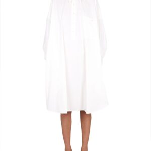 Discover the authentic Bottega Veneta women's COMPACT COTTON DRESS in Ivory
