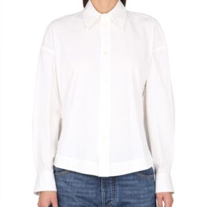 Discover the authentic Bottega Veneta women's COMPACT COTTON SHIRT in Ivory