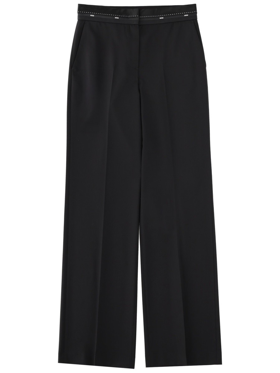 Refresh your wardrobe with the msgm women's COOL WOOL PANTS in Black